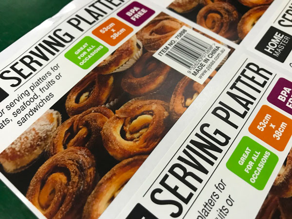 serving platter食品標(biāo)簽貼紙不干膠印刷